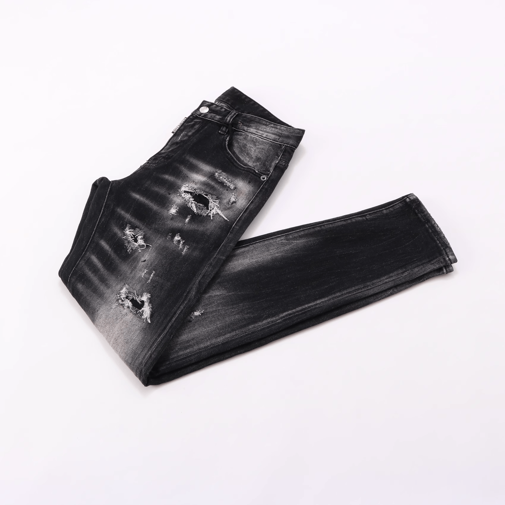 Black Grey Ripped Jeans