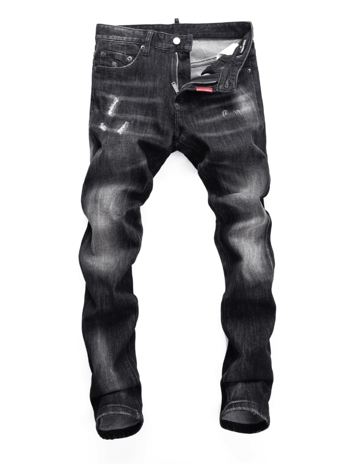 Black Gray Ripped Classic Jeans