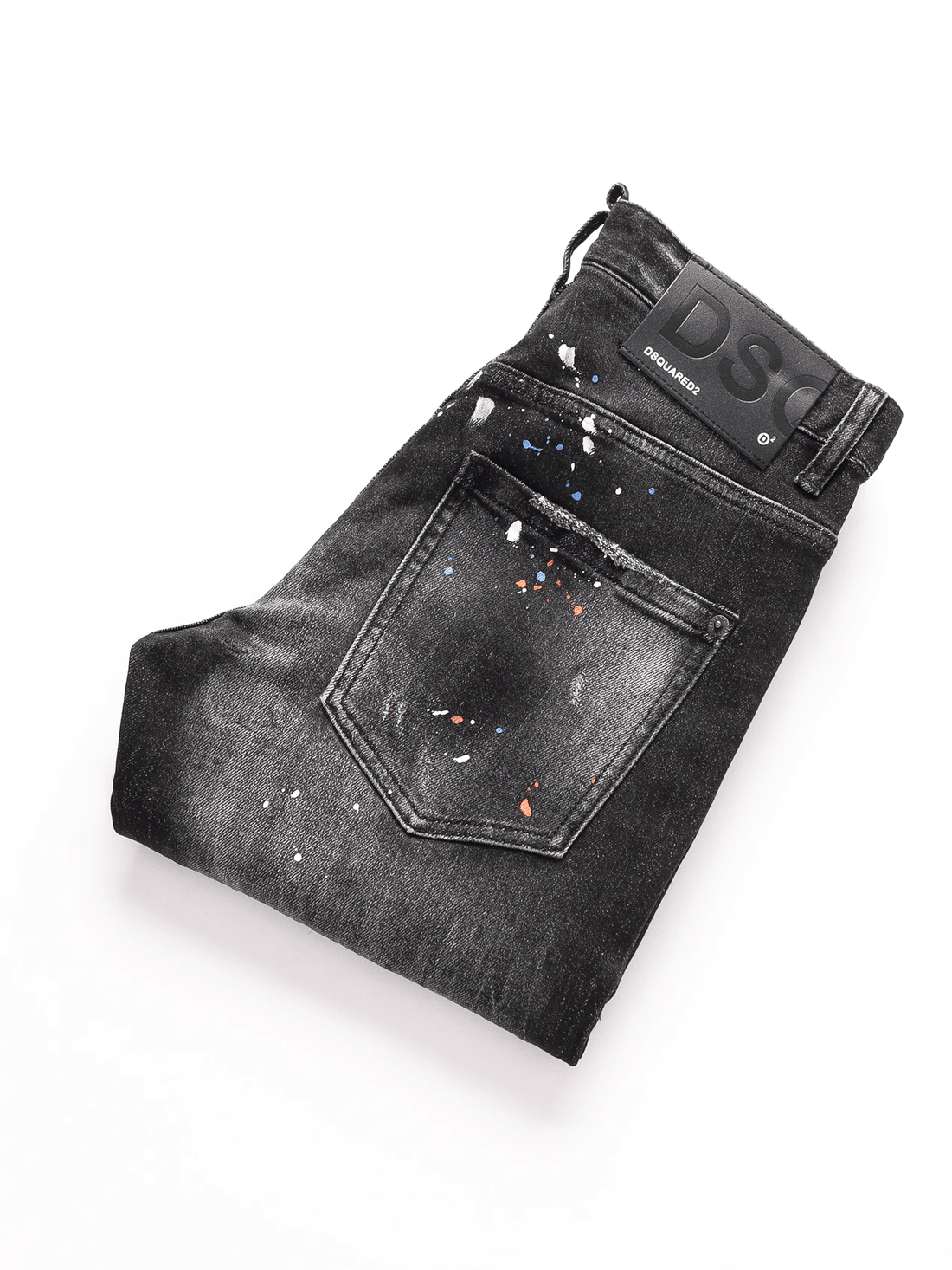 Black Gray Paint Jeans