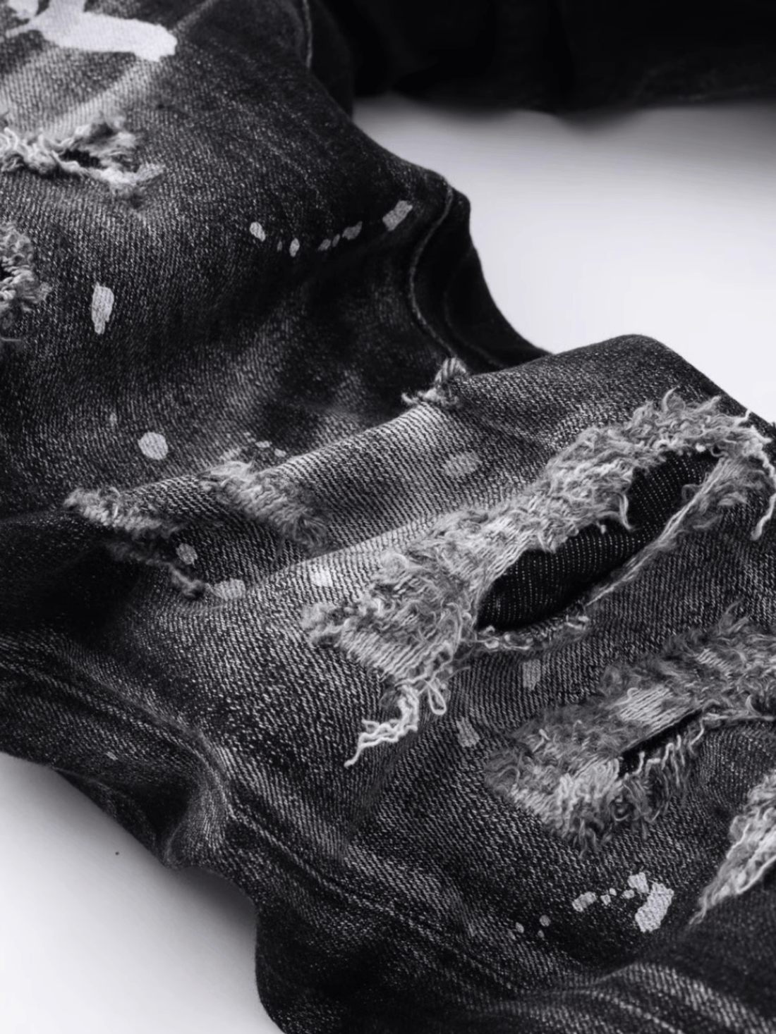 Black Gray Patch Jeans