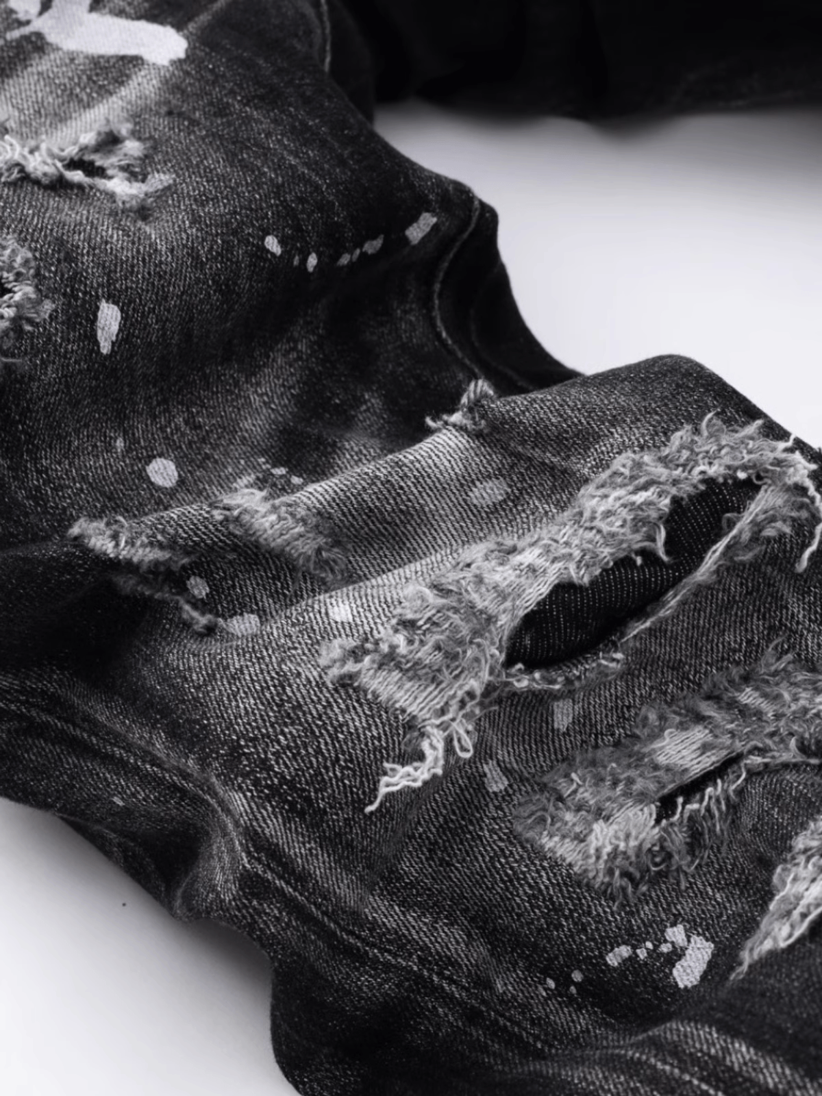 Black Gray Patch Jeans