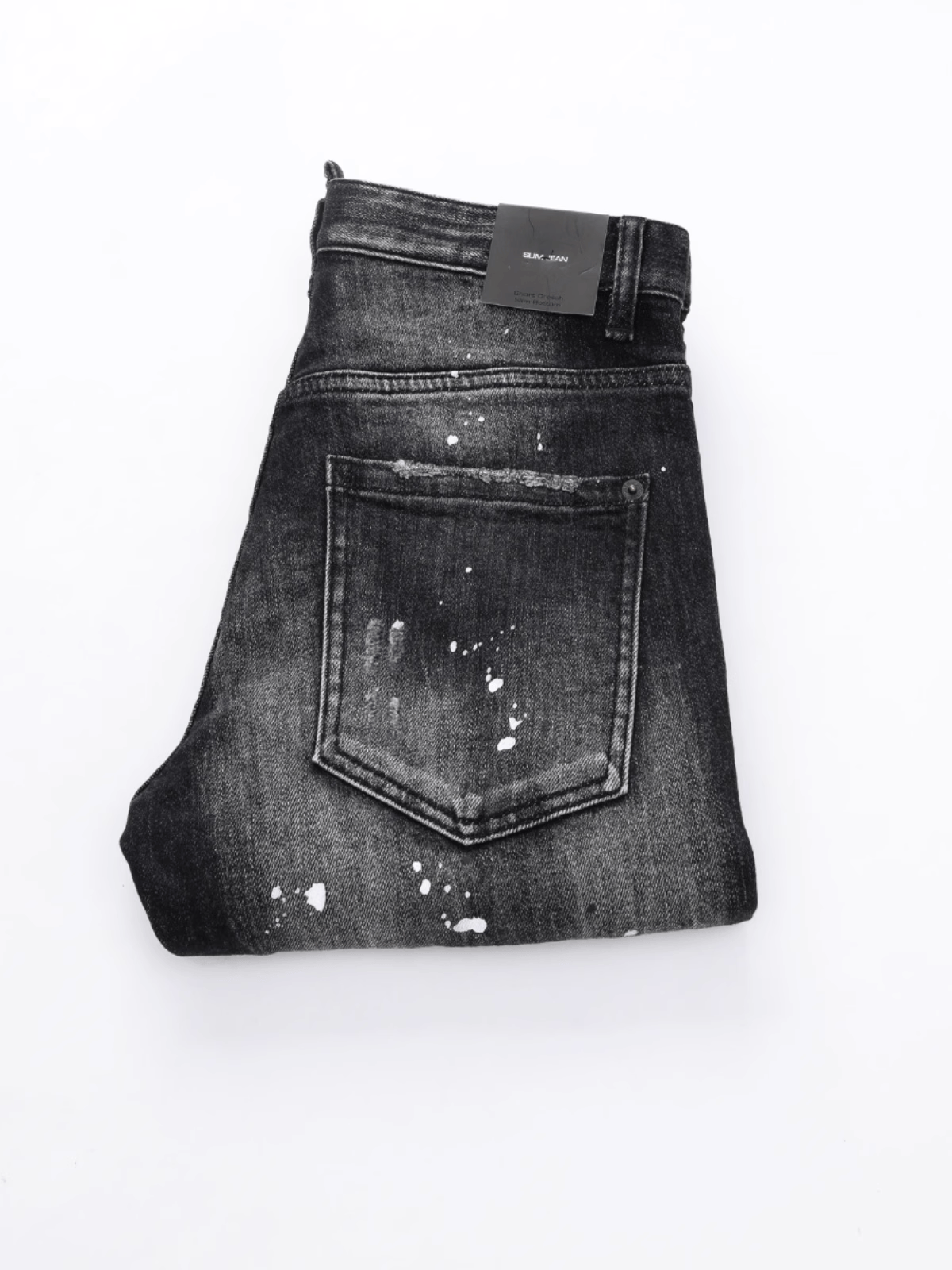 Black Gray Patch Jeans