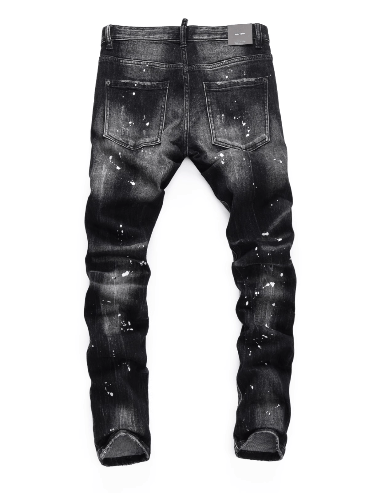 Black Gray Patch Jeans