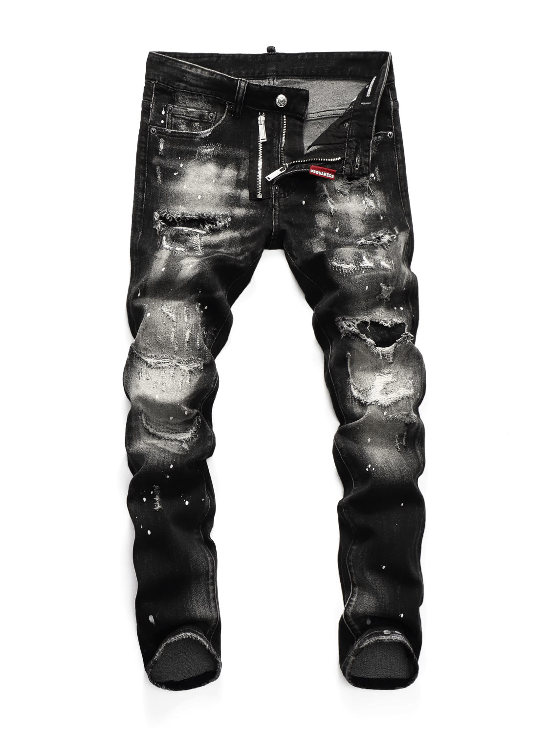 Black White Ripped Jeans