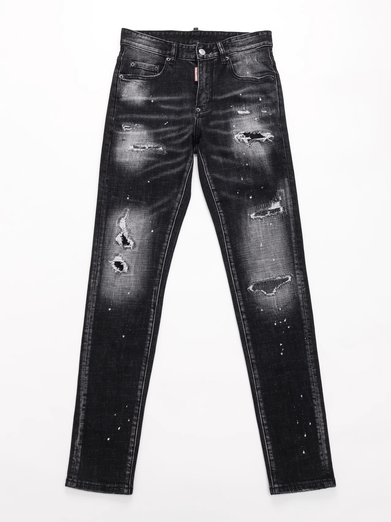 Black Gray Washed Classic Jeans