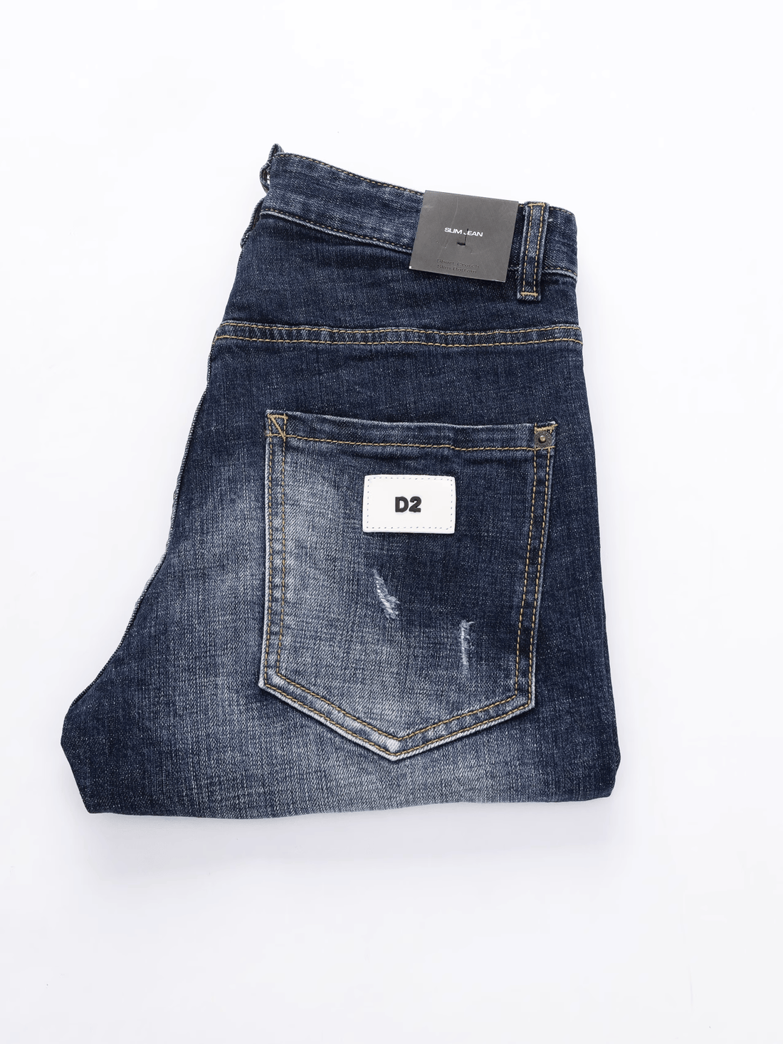 Blue White Washed Ripped Jeans