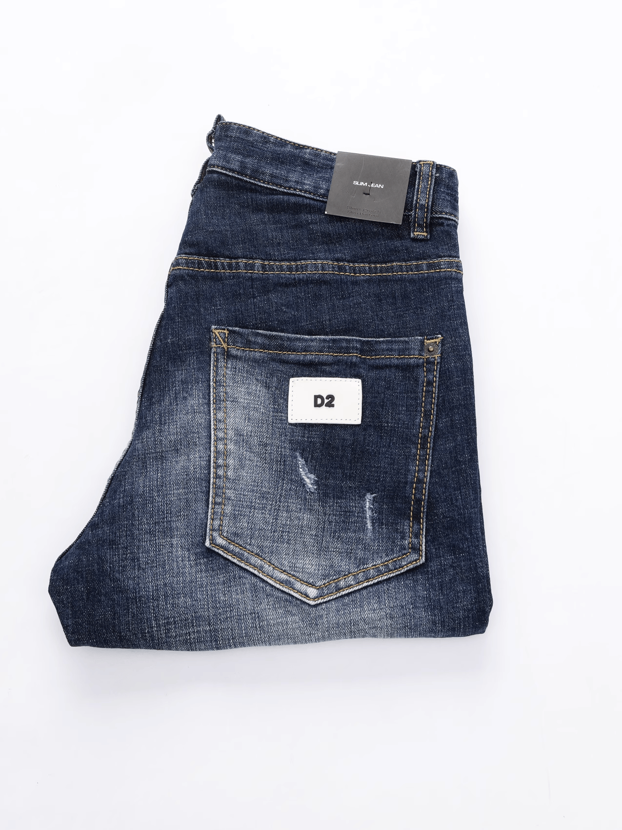 Blue White Washed Ripped Jeans