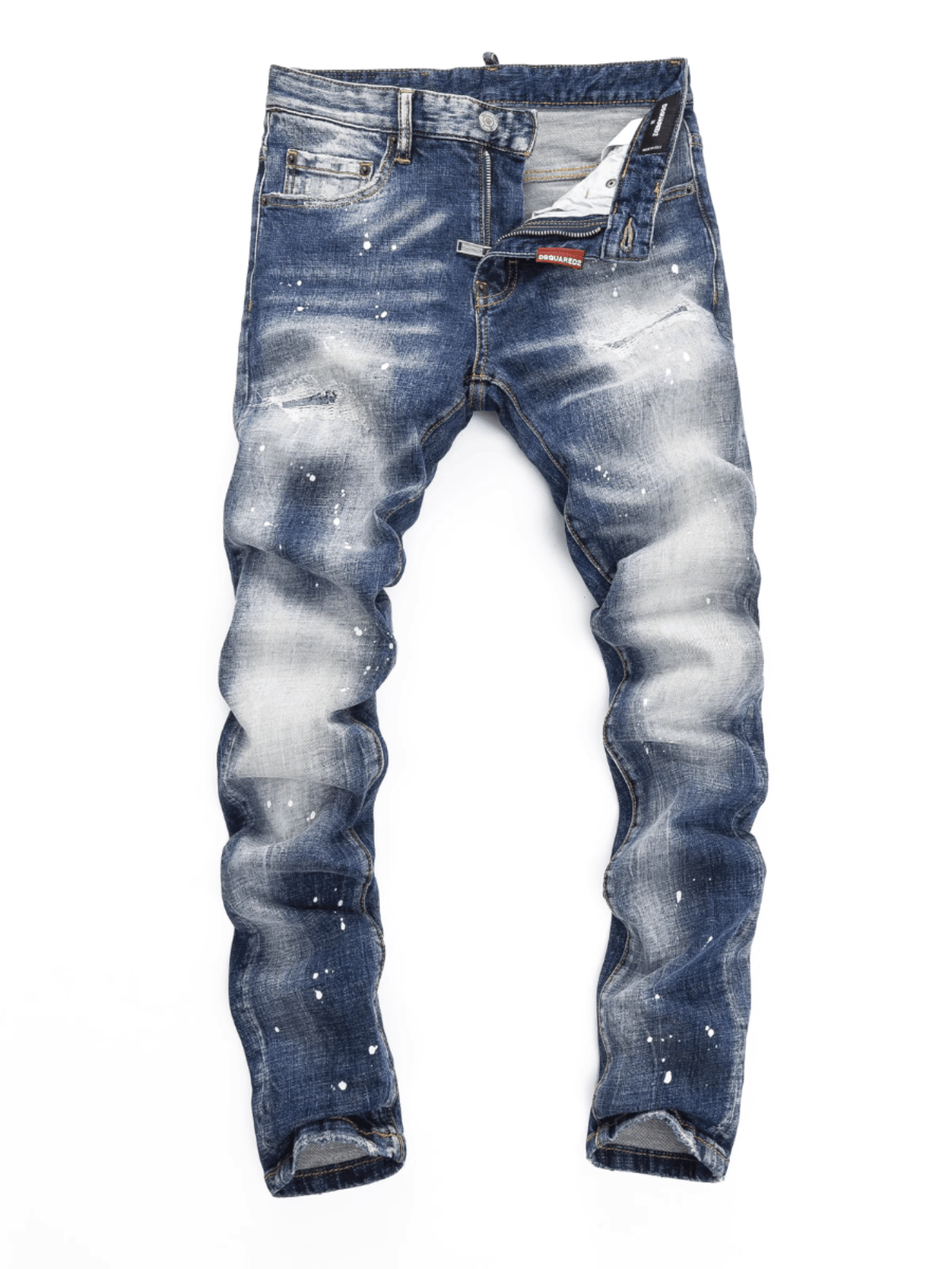 Blue White Ripped Jeans