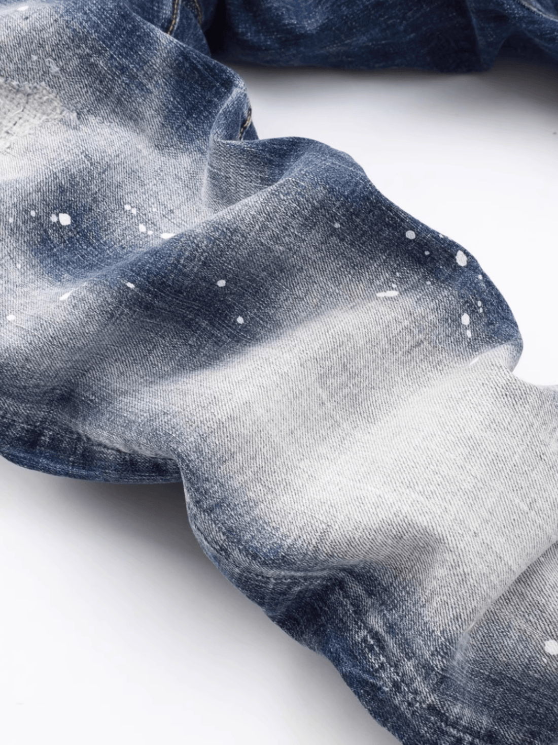 Blue White Ripped Jeans