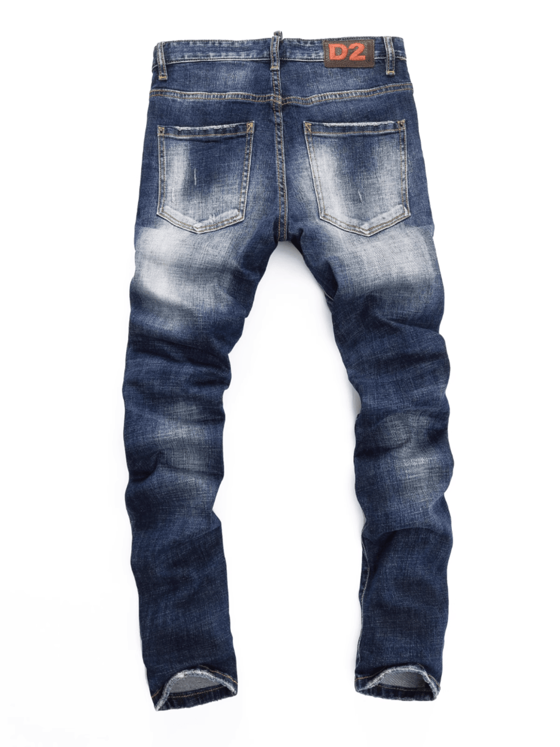 Washed Blue Ripped Jeans