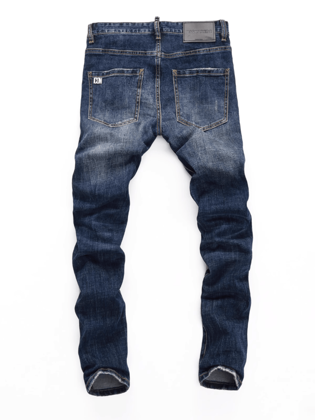 Dark Blue Washed Writing Jeans