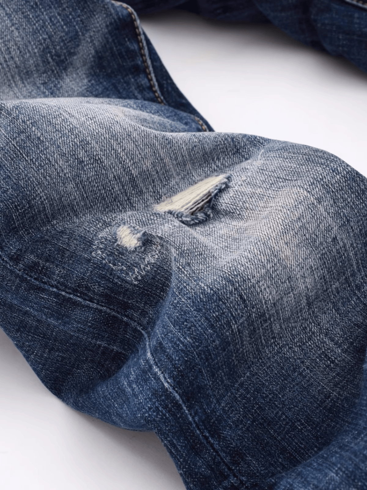 Dark Blue Washed Writing Jeans