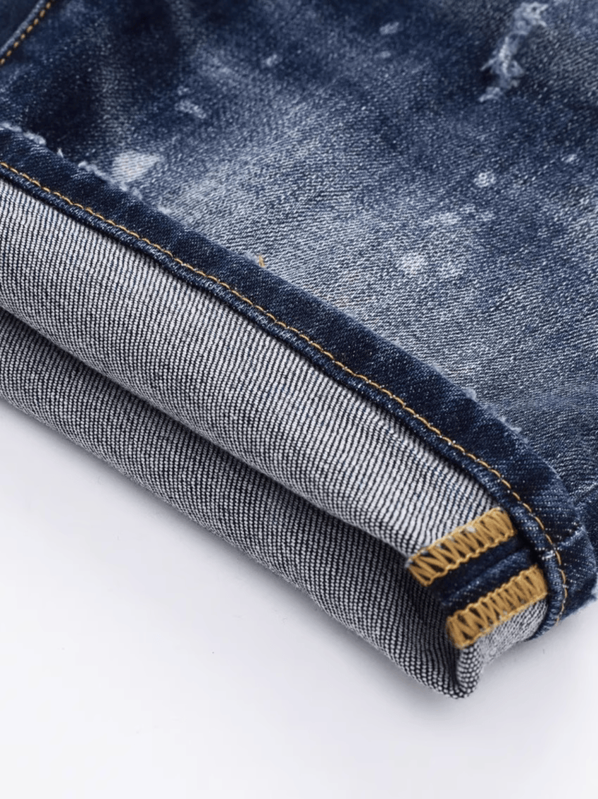 Dark Blue Ink Paint Jeans