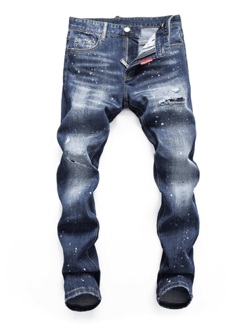 Washed Denim Paint Jeans