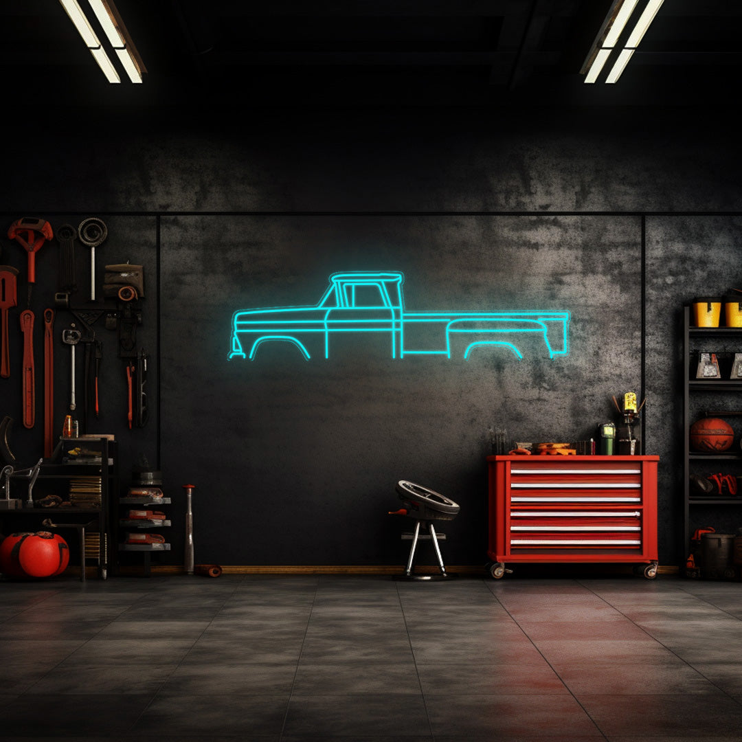 1960 Pickup Neon Silhouette