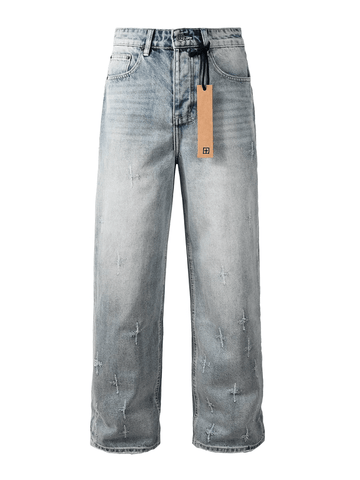 Light Washed Cross Classic Jeans