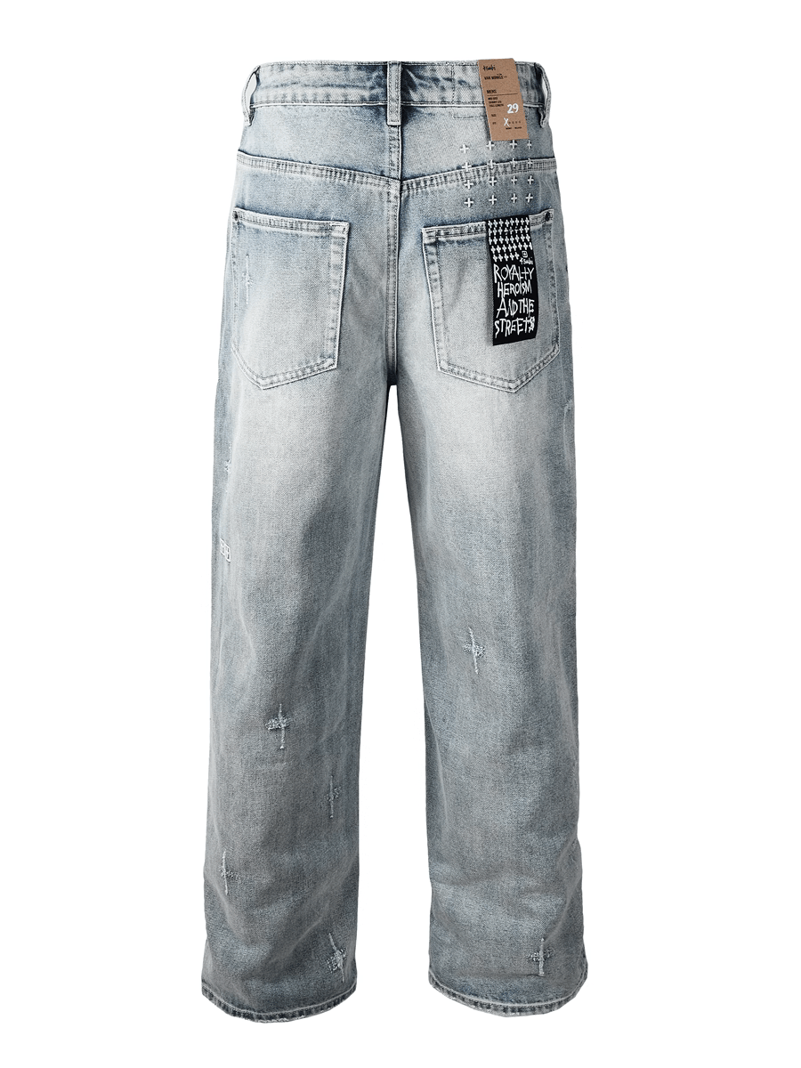 Light Washed Cross Classic Jeans