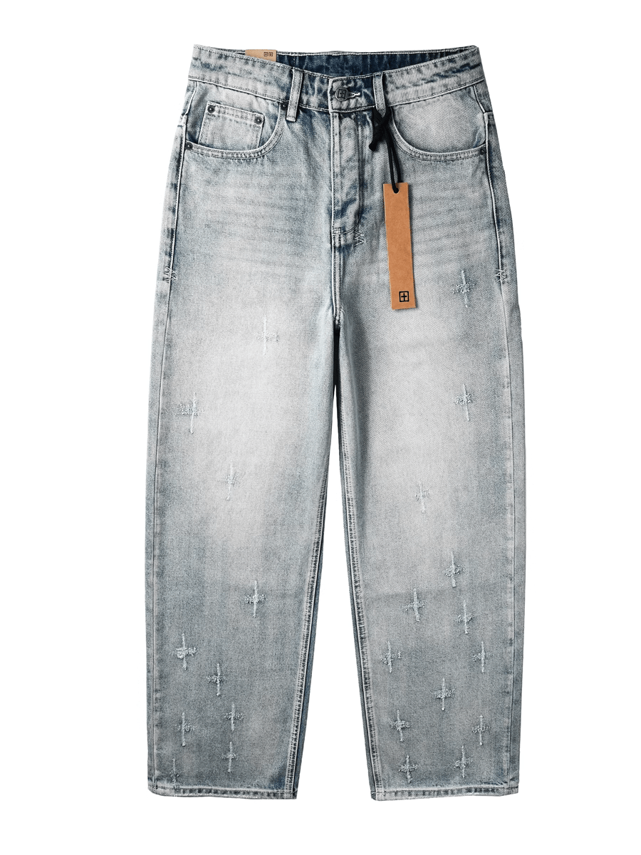 Light Washed Cross Classic Jeans