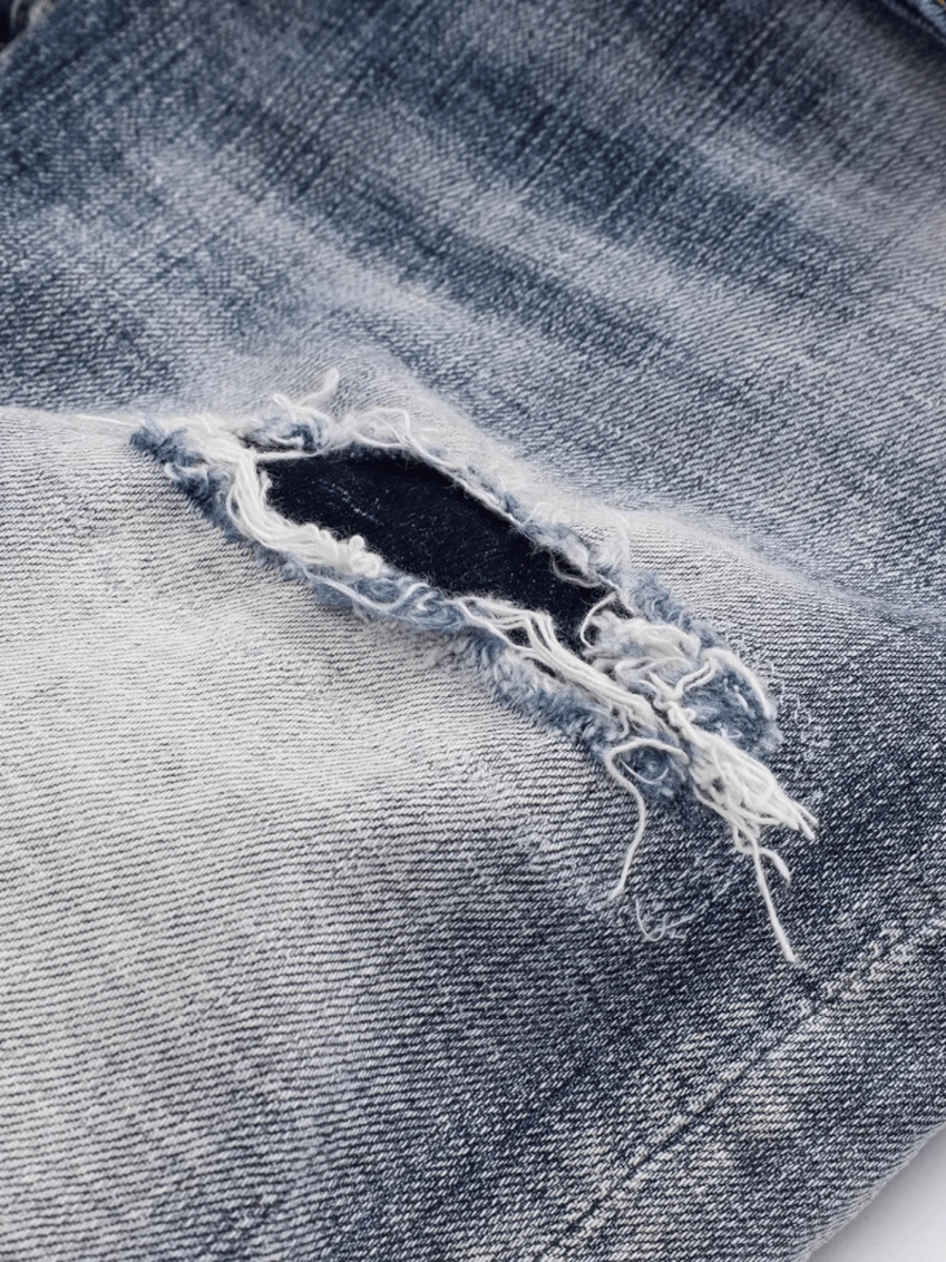 Light Blue Washed Ripped Jeans