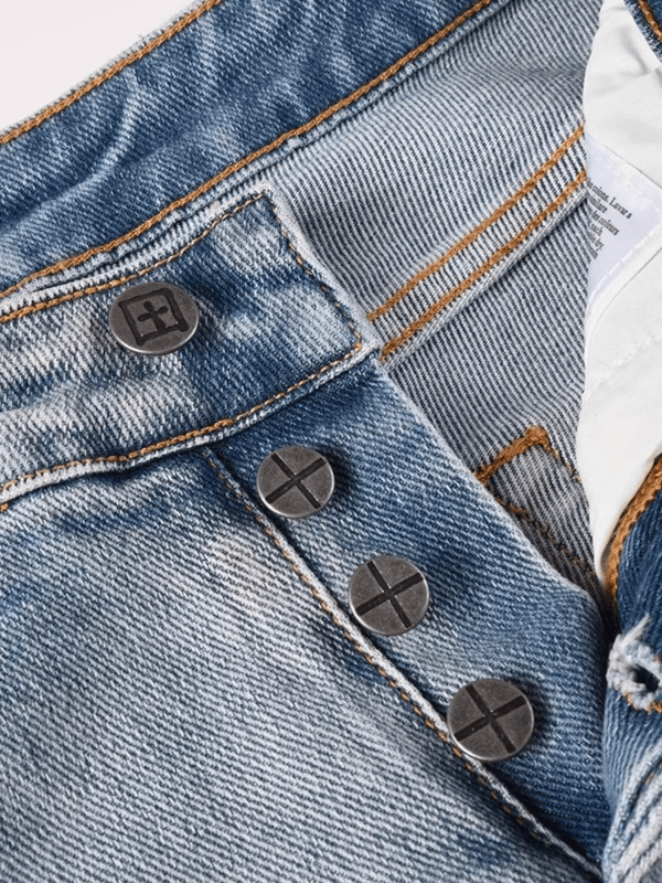 Light Blue Washed Ripped Jeans