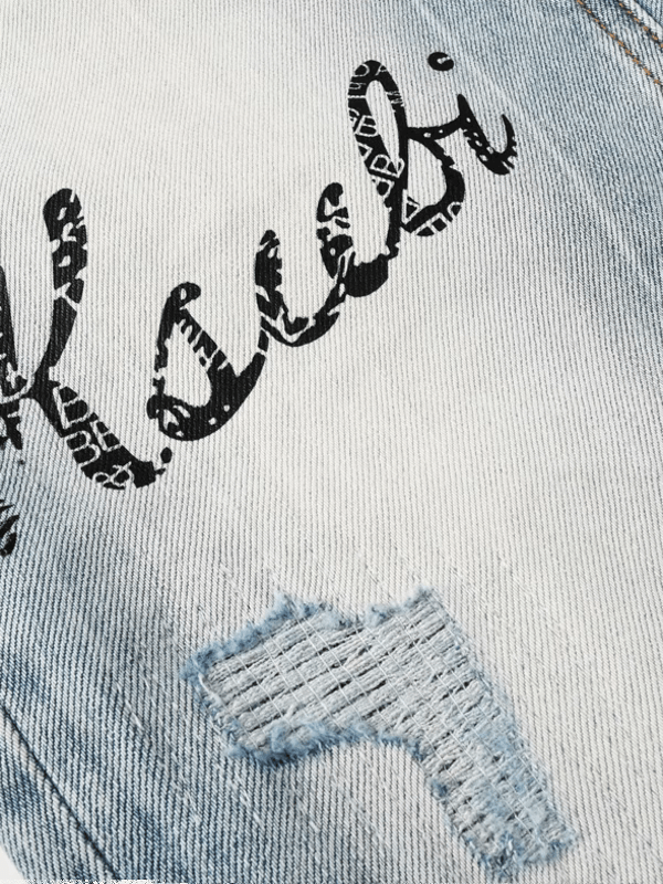 Light Blue Writing Jeans