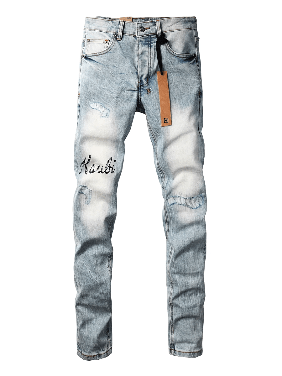 Light Blue Writing Jeans