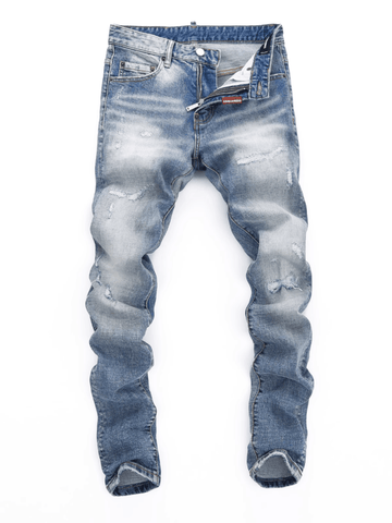 Light Washed Ripped Classic Jeans