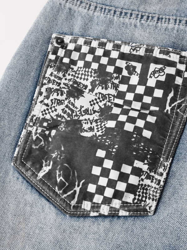 Light Blue Ripped Patch Jeans