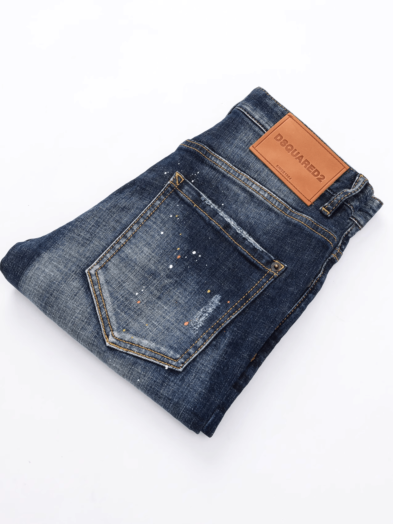 Navy Blue Paint Splashed Jeans