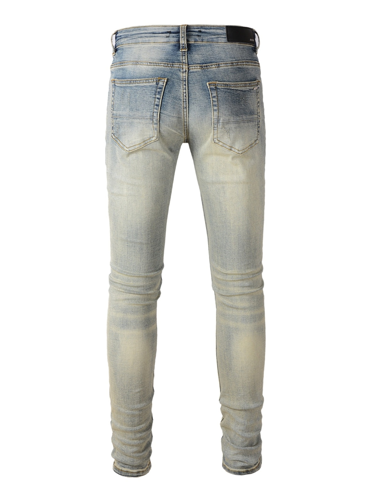 Washed Denim Pink & Blue Patch Jeans