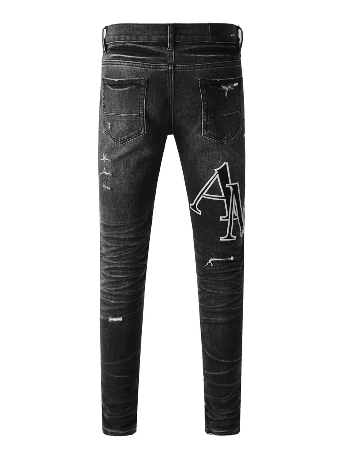 Black & White Writing Ripped Jeans