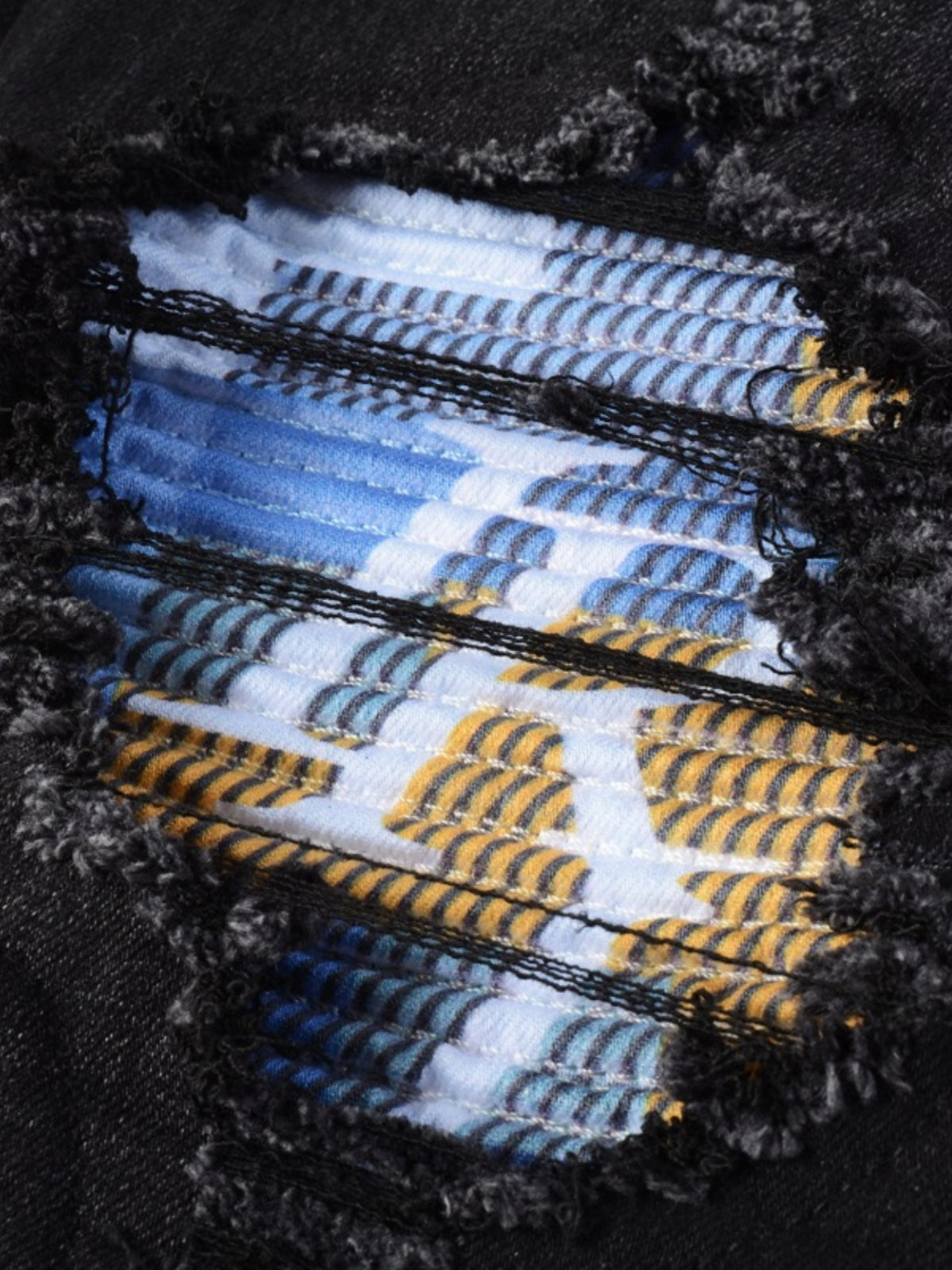 Black Colourful Patch Jean