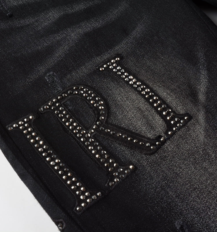 Black Diamond Writing Patch Jeans