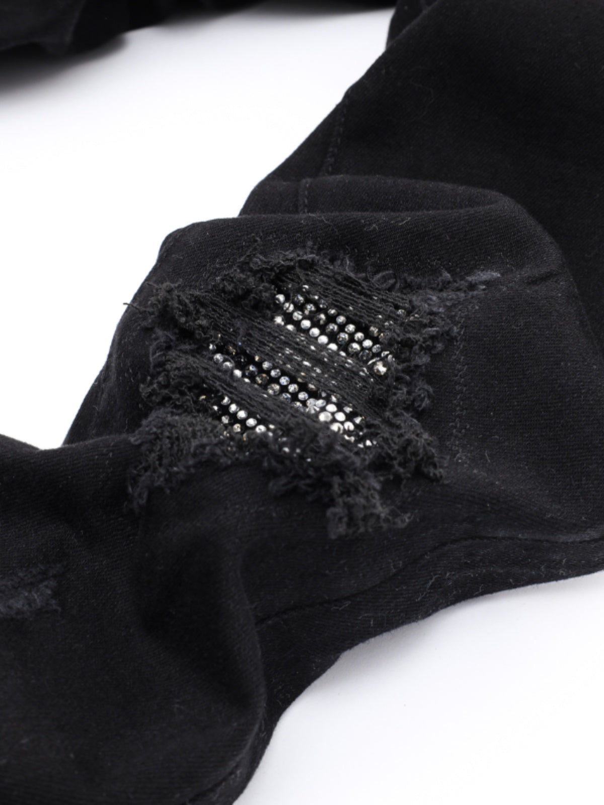 Black White Diamond Patch Jeans