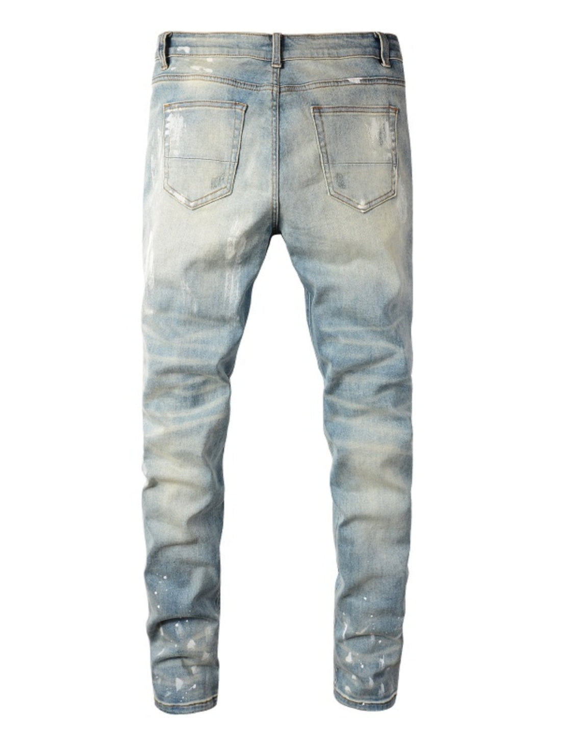 Washed Denim Paint Jeans