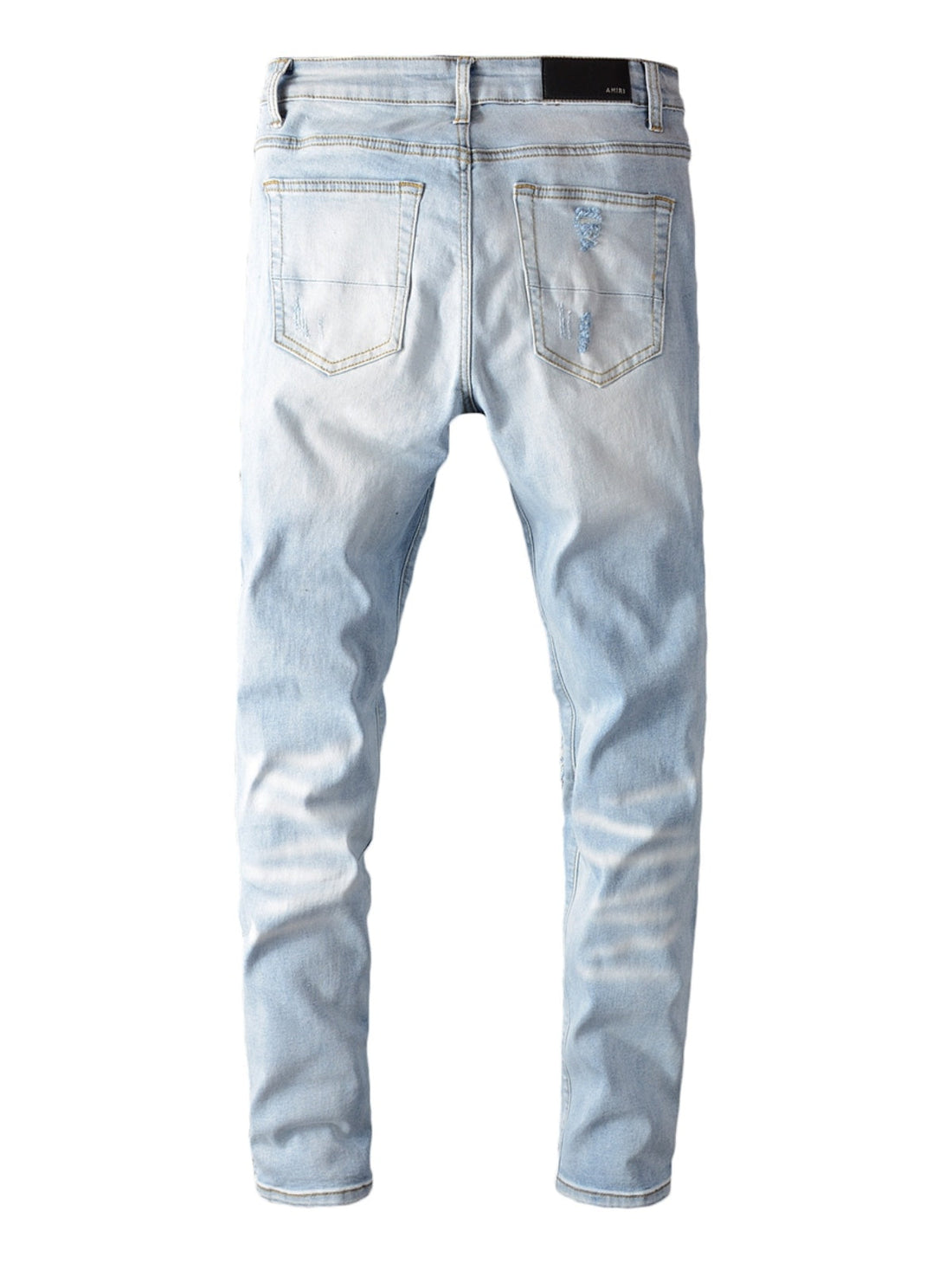 Light Blue Ripped Teal Patch Jeans