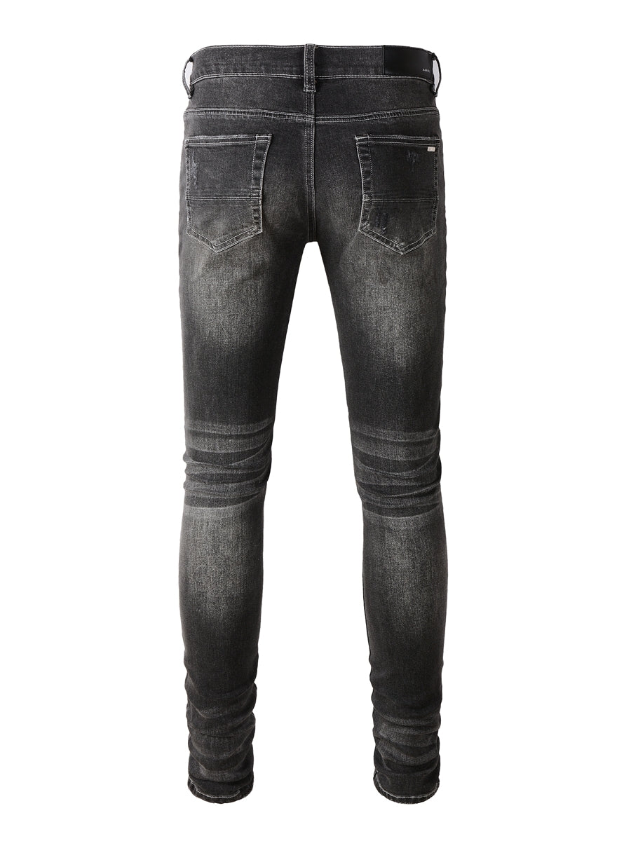Washed Black Patch Jeans