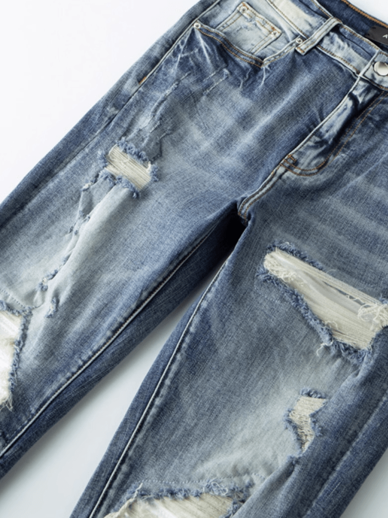 Denim White Patch Jeans