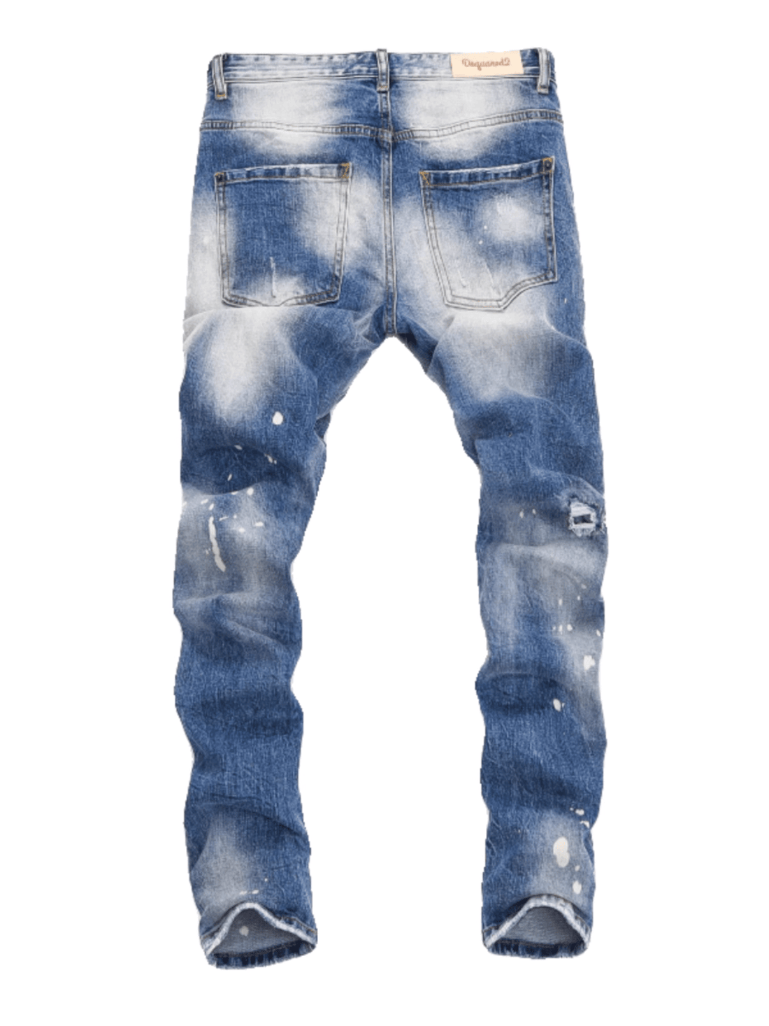 Blue Ripped Patch Jeans