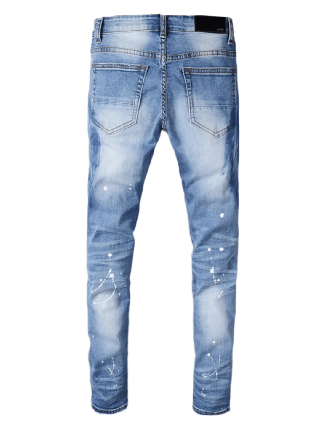 Denim Paint Diamond Patch Jeans
