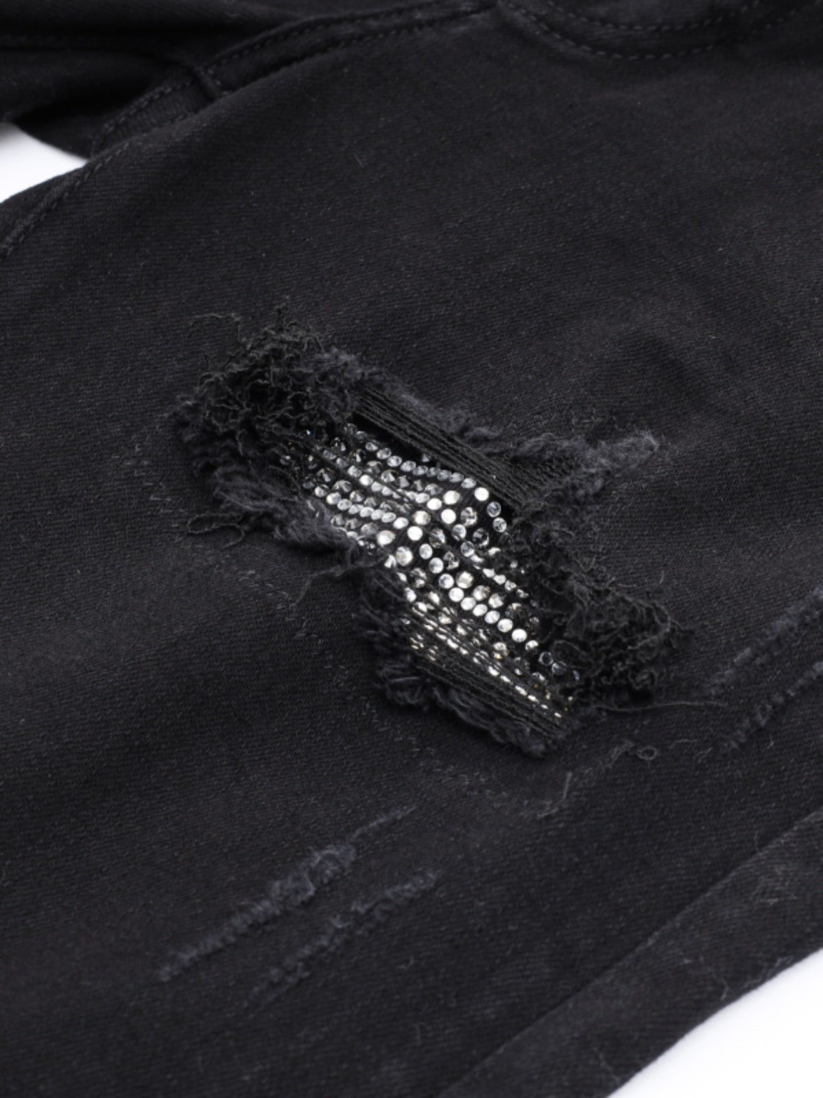 Black White Diamond Patch Jeans