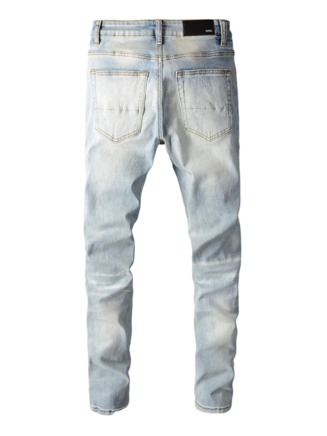 Light Denim White Diamond Patch Jeans