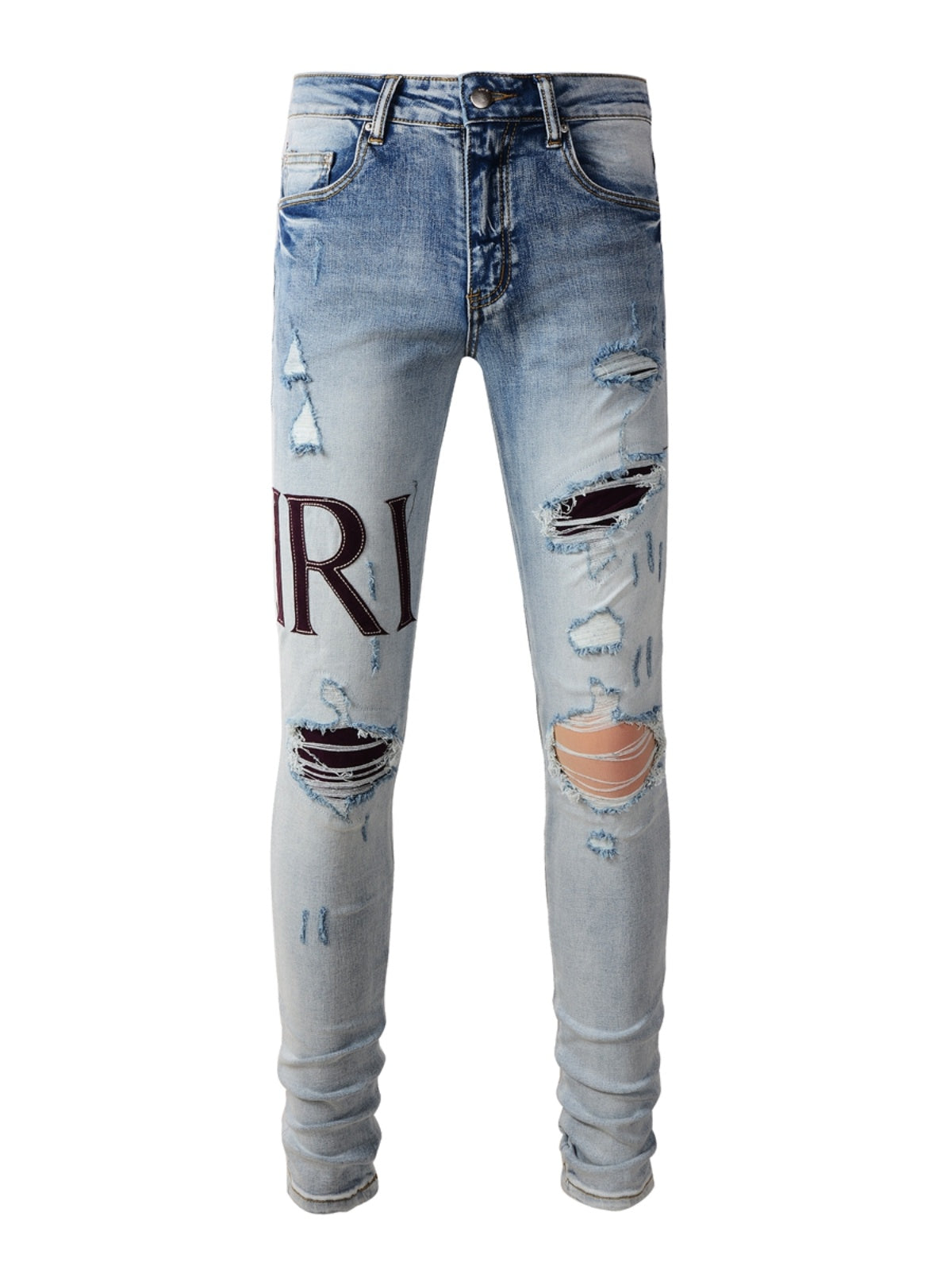 Denim Black Writing Patch Jeans