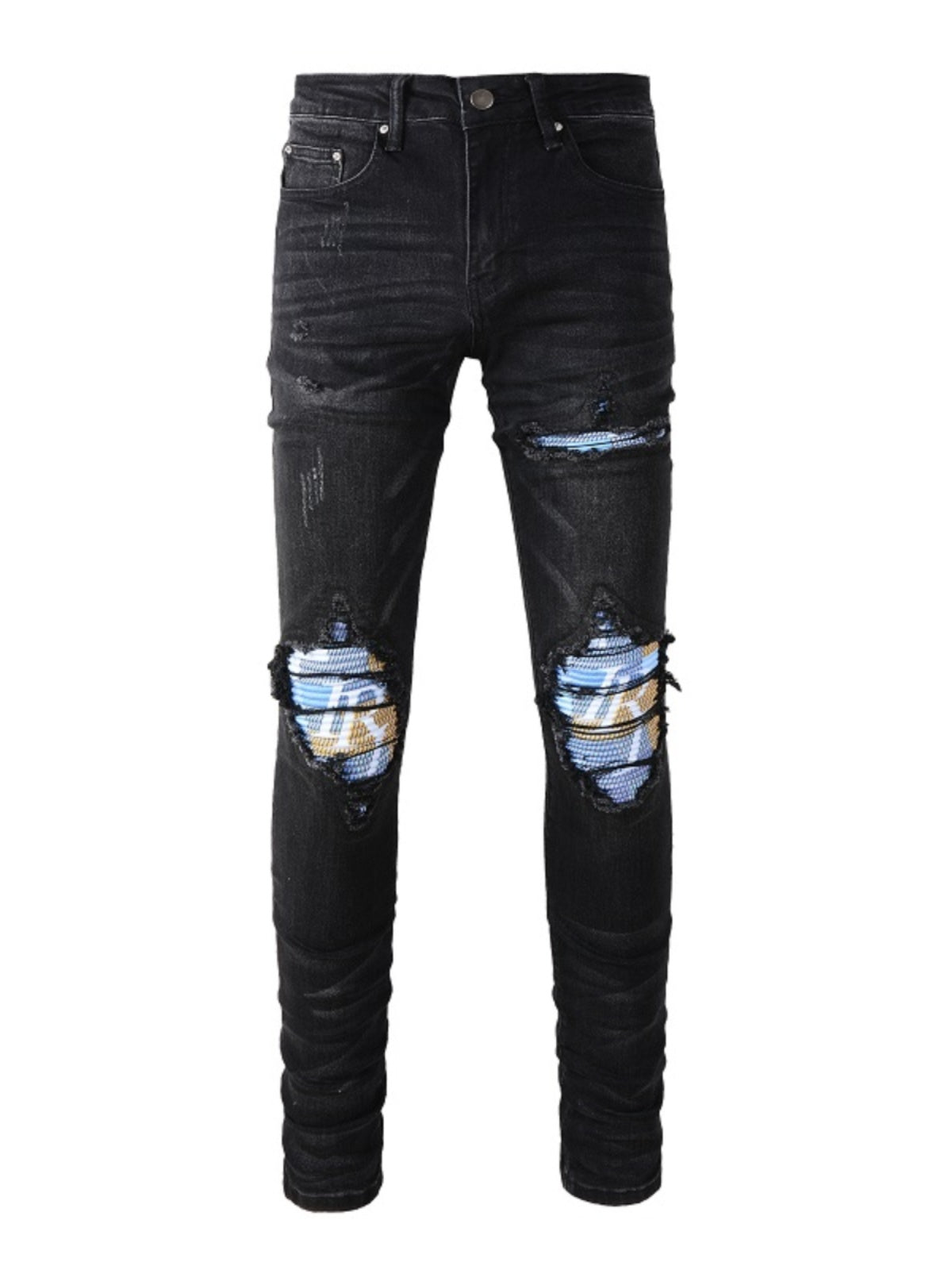 Black Colourful Patch Jean
