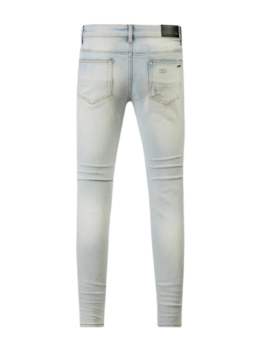 Light Blue Ripped Black Patch Jeans