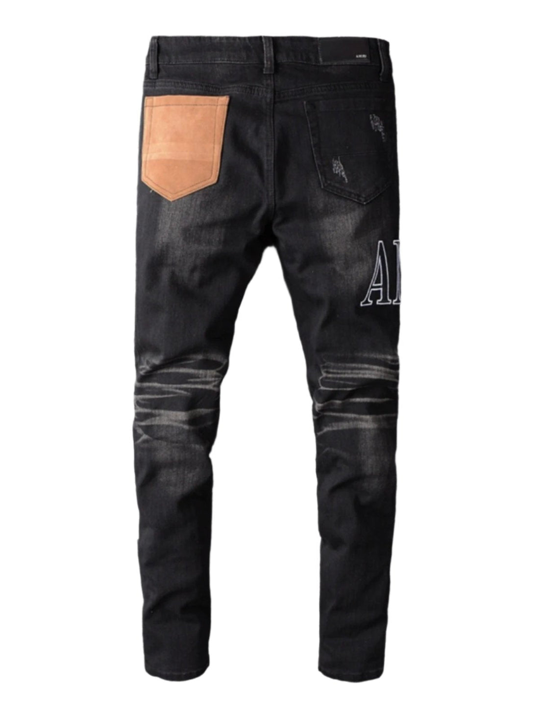 Black Writing Patch Jeans