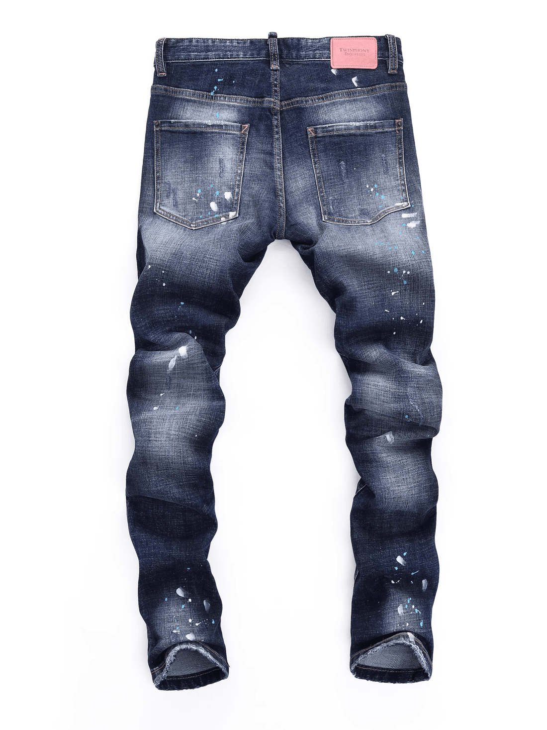 Denim Paint Ripped Jeans