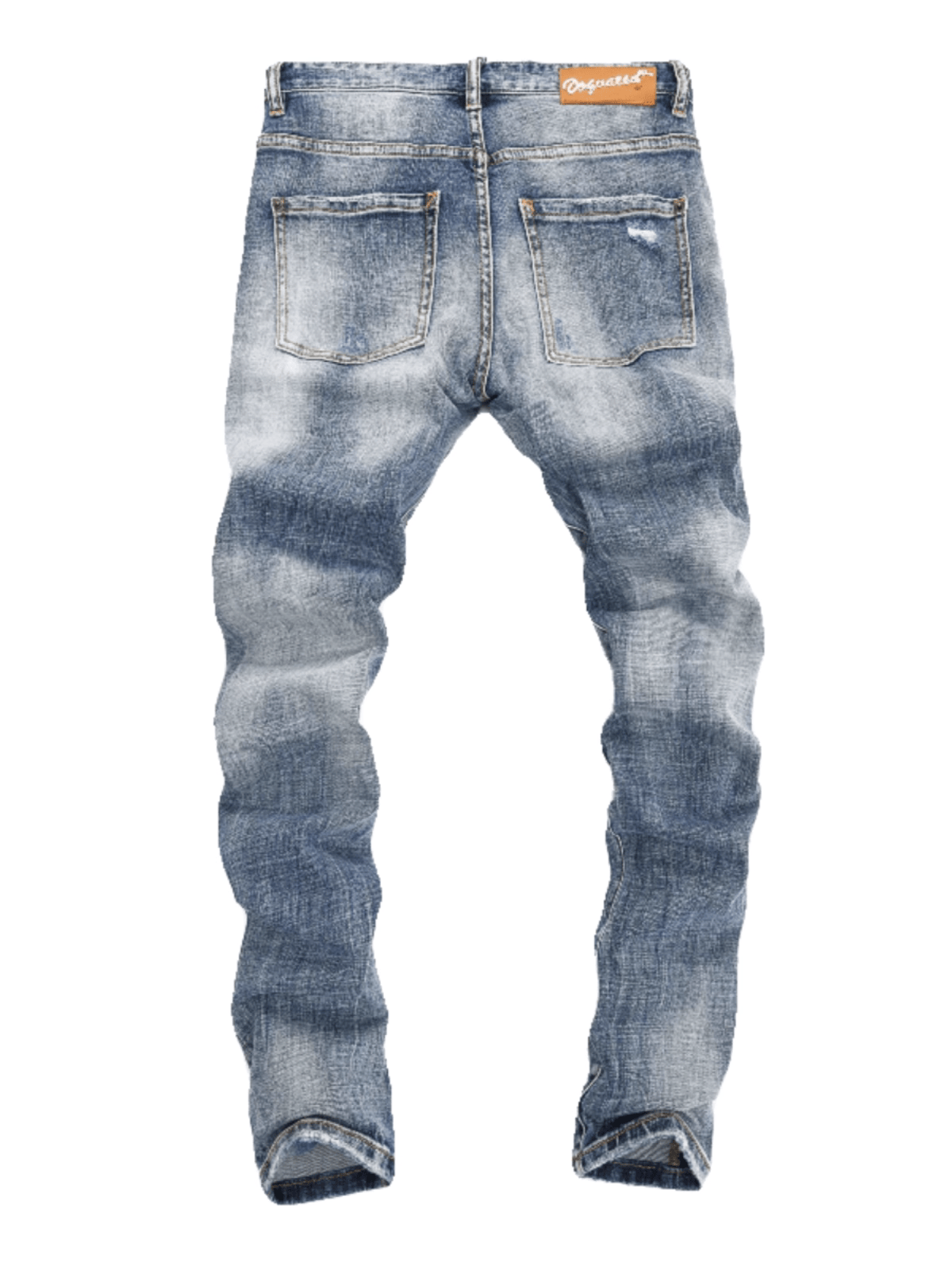 Retro Distressed Patch Jeans