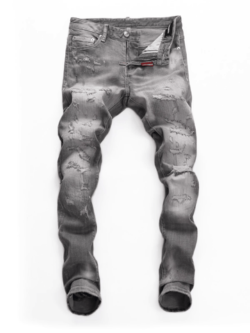 Smoke Gray Patch Jeans