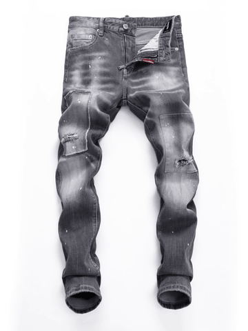 Smoke Gray Patch Jeans